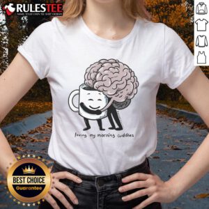 Cute morning cuddles with coffee and hugging ladies on a cozy tee design, perfect for coffee lovers.