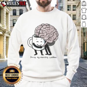 Cozy morning cuddles in a cute sweatshirt, perfect for brain-boosting coffee and warm hugs.