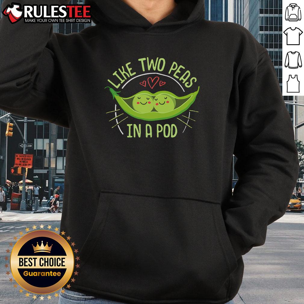 Alt Text: Adorable hoodie featuring the 'Two Peas in a Pod' idiom design, perfect for cute and cozy style enthusiasts.