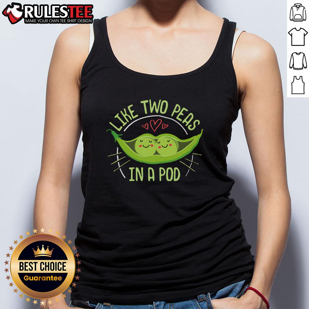 Adorable tank top featuring the 'Two Peas in a Pod' idiom design, perfect for casual wear.
