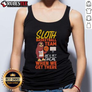Sloth basketball team tank top design featuring a fun sloth playing basketball, perfect for sports lovers and sloth fans.