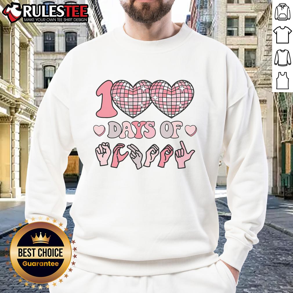 Awesome 100 Days of School disco dancing sweatshirt featuring colorful graphics and a fun design for kids.
