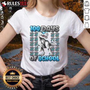 Awesome 100 Days of School T-Rex Tyrannosaurus Ladies Tee featuring a fun dinosaur design for school celebrations.
