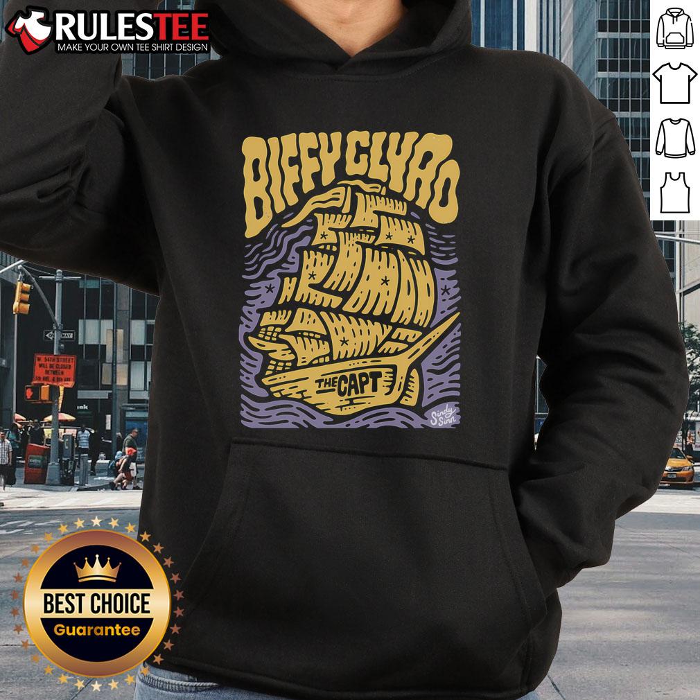 Awesome Biffy Clyro The Capt Hoodie in black with vibrant graphics, perfect for fans of the iconic band.