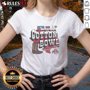 2025 Ohio State Goodyear Cotton Bowl Classic bound ladies tee showcasing team spirit and college football playoff pride.