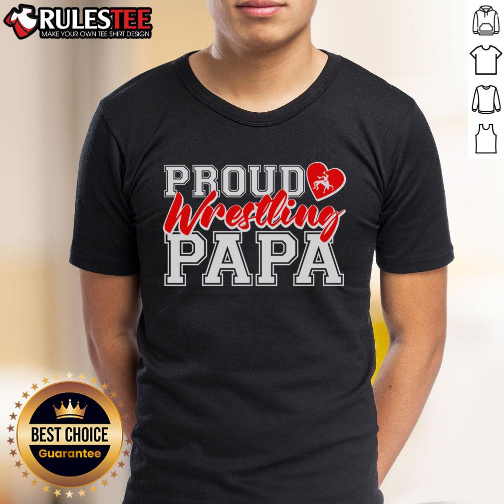 Alt Text: Awesome Cute Proud Wrestling Papa T-Shirt featuring a fun wrestling graphic, perfect for proud wrestling dads.