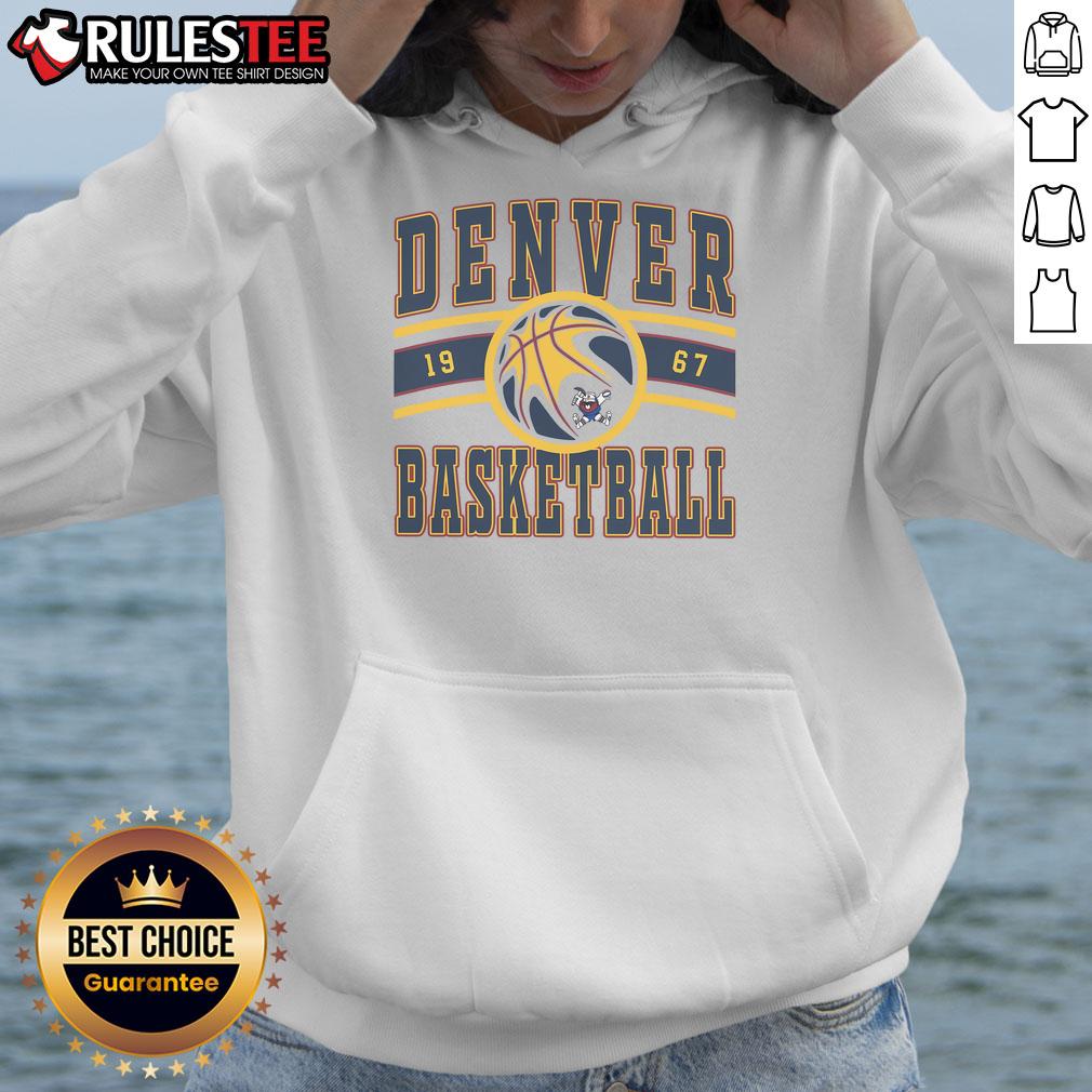 Awesome Denver Basketball 1967 Hoodie featuring vintage design and vibrant colors, perfect for sports fans and collectors.