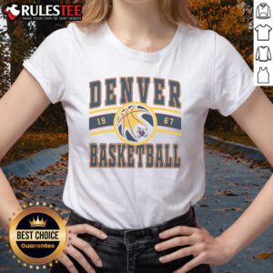 Awesome Denver Basketball 1967 Ladies Tee featuring vintage design and vibrant colors for sports fans and fashion lovers.