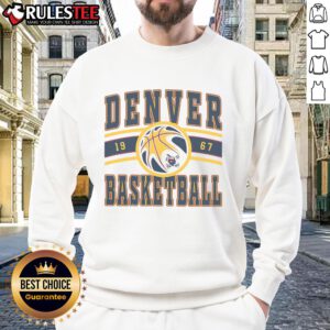Vintage 1967 Awesome Denver Basketball sweatshirt featuring classic design and vibrant colors, perfect for sports fans.