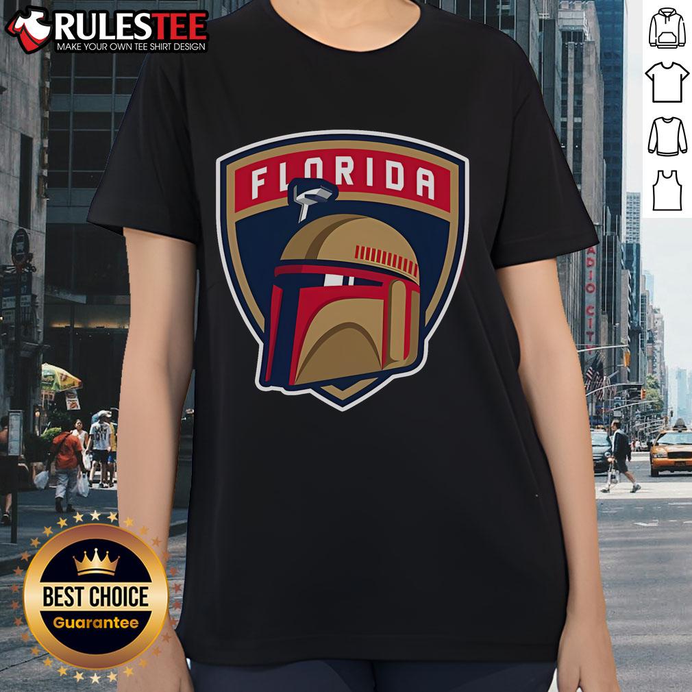 Awesome Florida Panthers Star Wars Night ladies tee featuring vibrant graphics and a stylish design for fans.
