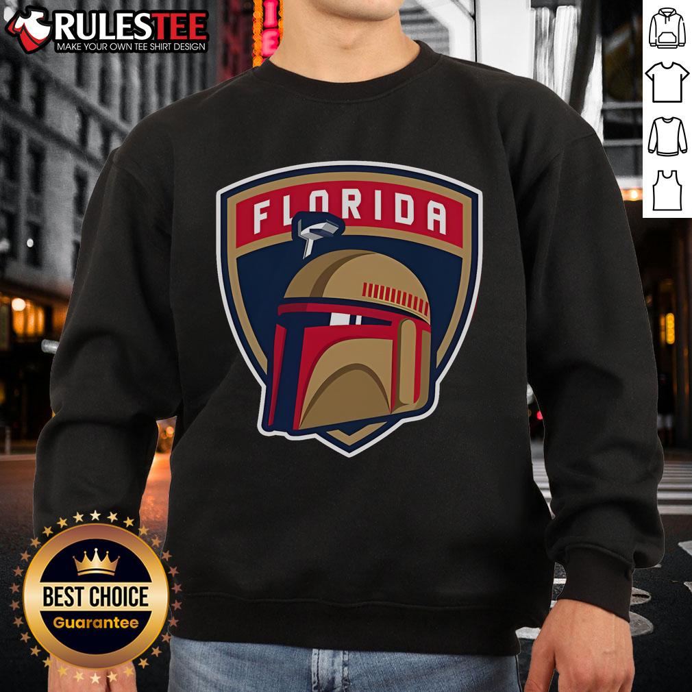 Florida Panthers Star Wars Night sweatshirt featuring team logo and iconic Star Wars graphics, perfect for fans.