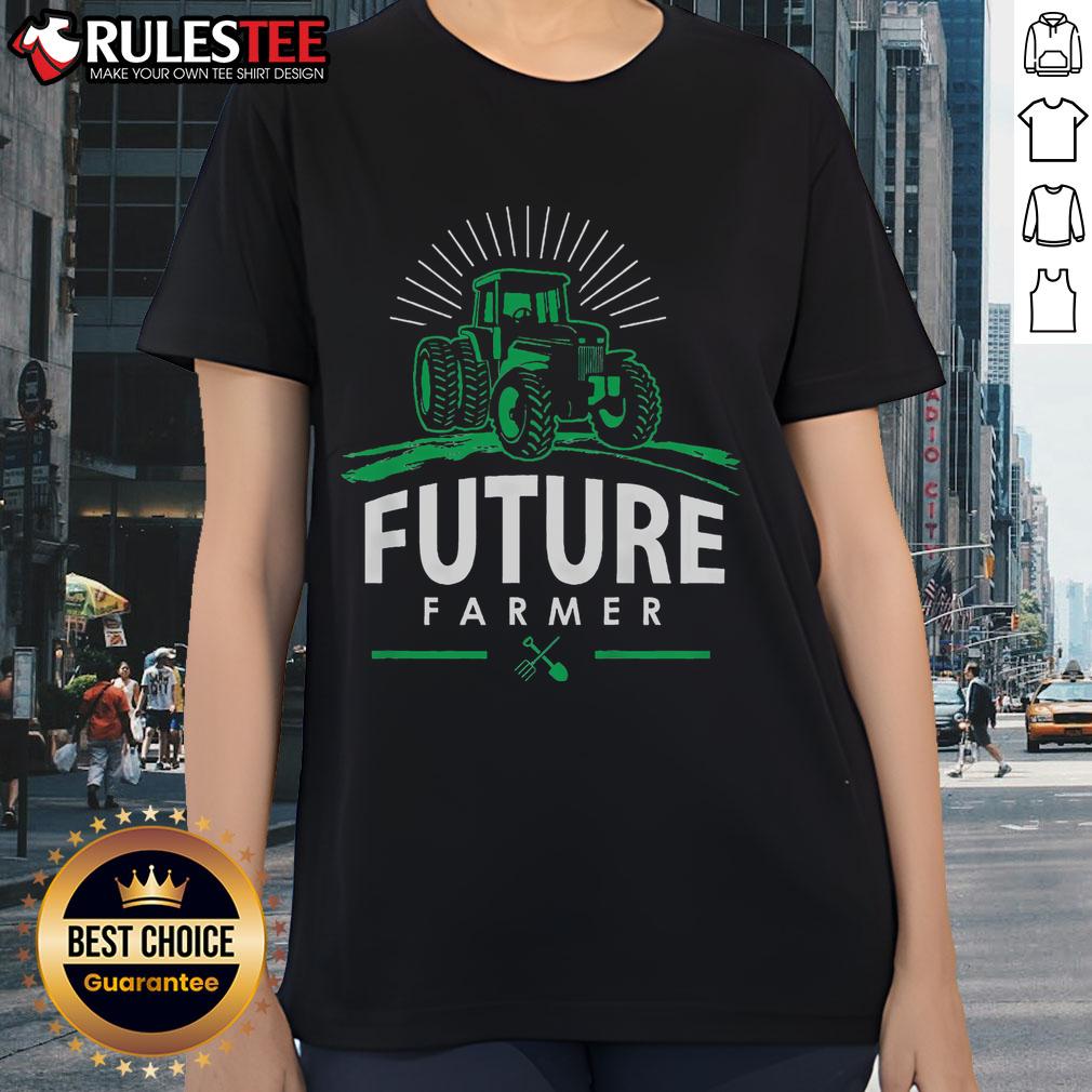 Awesome Future Farmer Rural Tractor Ladies Tee featuring a stylish design perfect for women who love farming and outdoor adventures.