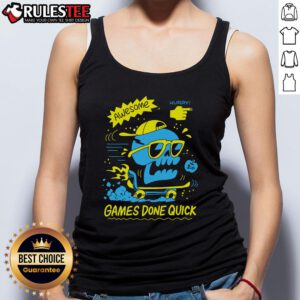 Awesome GDQ Hurry Skater Skull Tank Top featuring a bold skull graphic and vibrant colors, perfect for summer streetwear.