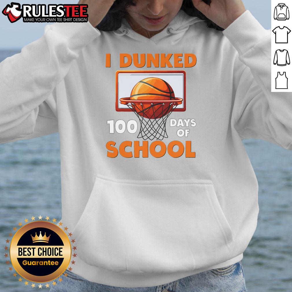 Awesome I Dunked 100 Days of School Basketball Hoodie featuring a vibrant design for young basketball enthusiasts.