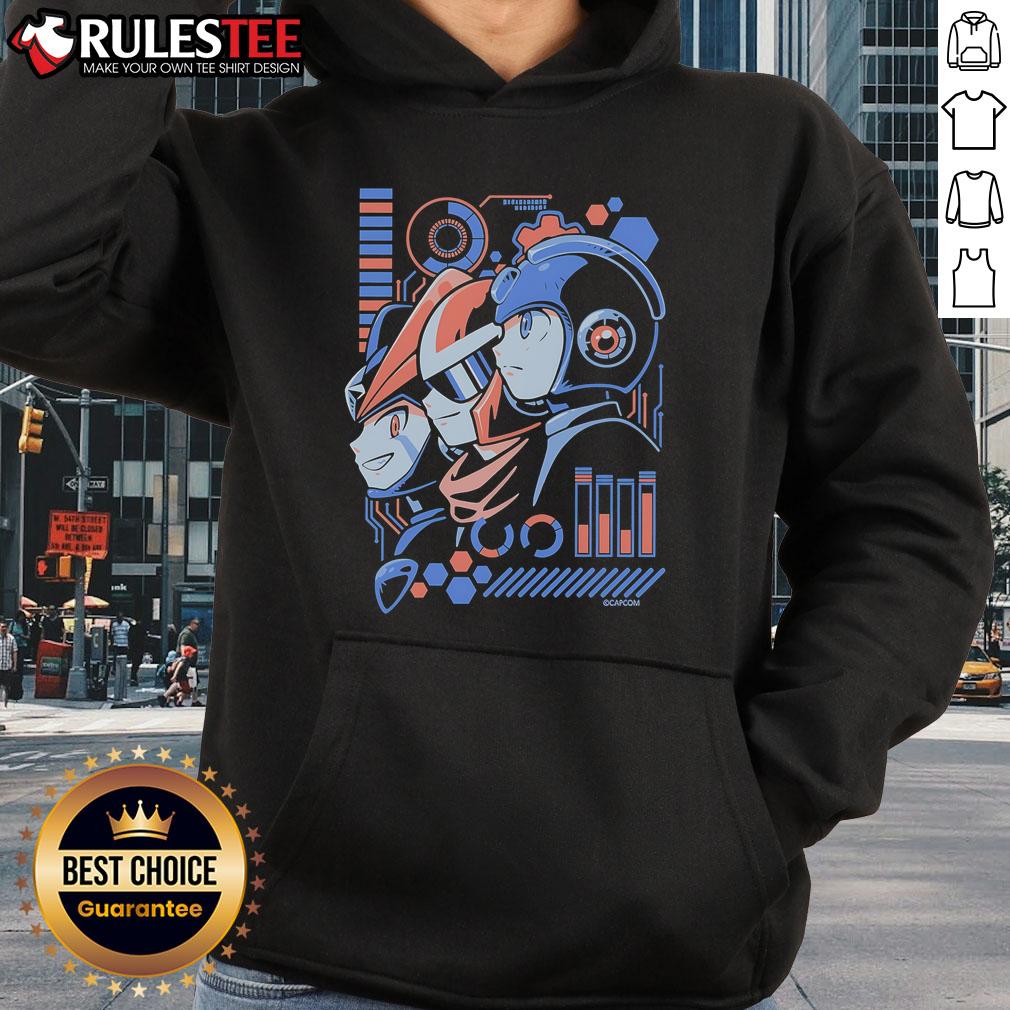 Awesome Mega Man Loading Hoodie featuring vibrant graphics and a comfortable fit, perfect for gaming fans.