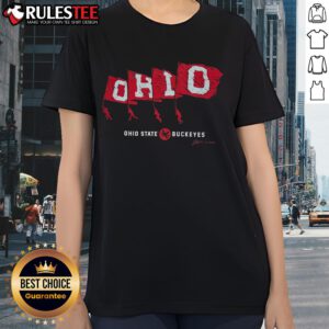 Awesome Ohio State Buckeyes flags ladies tee showcasing vibrant design for fans celebrating Ohio State spirit.