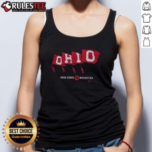 Awesome OHIO State Buckeyes flags tank top featuring vibrant colors and sporty design, perfect for fans and summer wear.