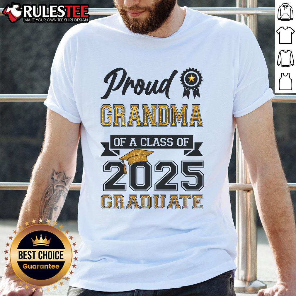 Awesome Proud Grandma of a Class of 2025 Graduate T-Shirt featuring a vibrant design and celebratory graphics.
