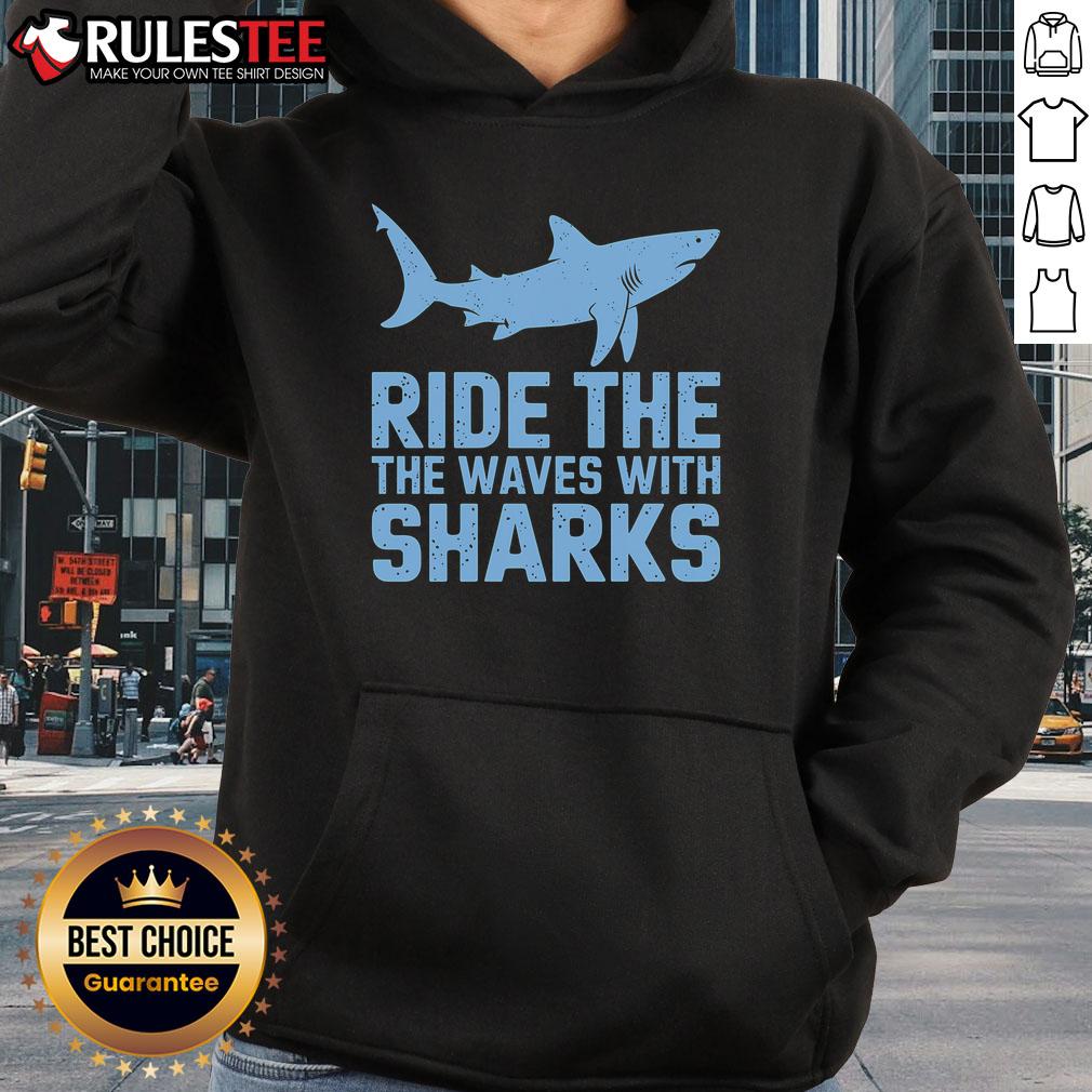 Awesome Ride the Waves with the Sharks Hoodie featuring a vibrant ocean design and shark graphics, perfect for beach lovers.