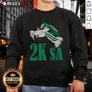 Awesome Saquon Barkley 2K player sweatshirt featuring vibrant graphics and comfortable fit, perfect for sports fans.