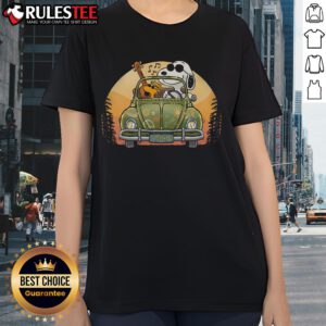 Awesome Snoopy Woodstock Classics and Friends II Ladies Tee featuring vibrant character graphics and a stylish design.