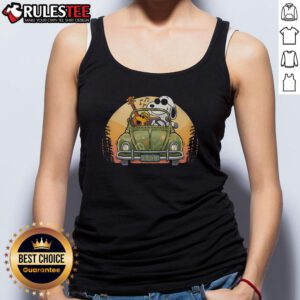 Alt Text: Awesome Snoopy and Woodstock Classics II tank top featuring vibrant cartoon designs of beloved Peanuts characters.