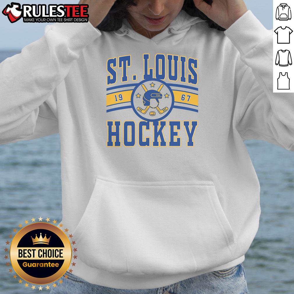 Awesome St. Louis Hockey 1967 Hoodie featuring a vintage design and team colors, perfect for fans and collectors.