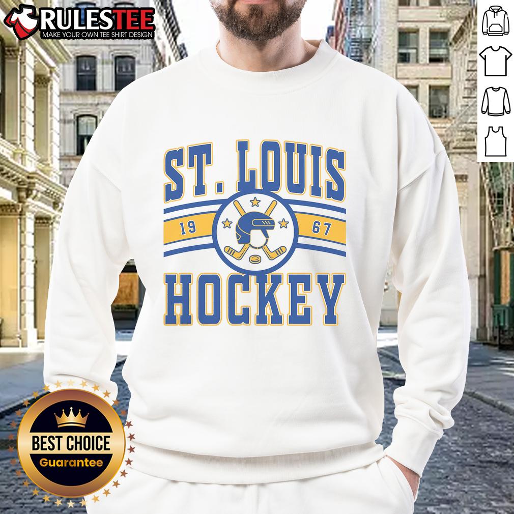 Awesome St. Louis Hockey 1967 Sweatshirt featuring vintage design and team logo, perfect for fans and collectors.