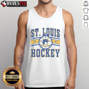 Awesome St. Louis Hockey 1967 tank top featuring a vintage design, perfect for fans and collectors of sports apparel.