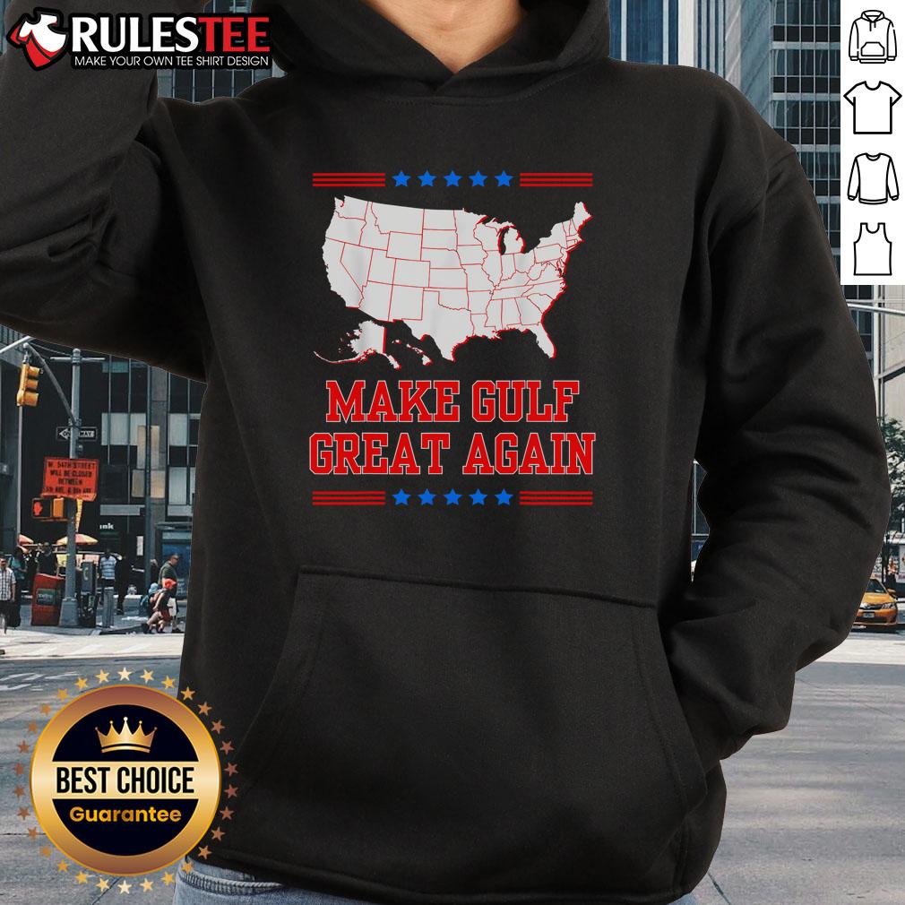 Alt Text: Awesome Welcome to America Make Gulf Great Again hoodie featuring vibrant graphics and comfortable fit for casual wear.