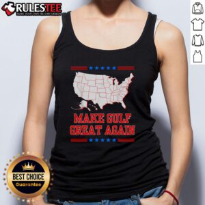 Awesome Welcome to America 'Make Gulf Great Again' tank top featuring bold graphics and vibrant colors, perfect for summer.