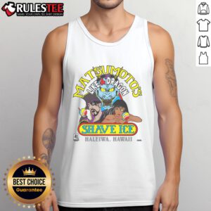 Man wearing Awesome Yakuza Matsumoto's Like a Dragon Pirate Yakuza tank top on a beach in Hawaii, enjoying the sun.