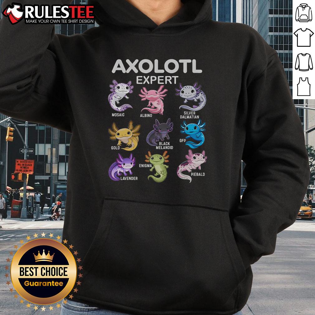Adorable Cute Axolotl Expert Hoodie featuring a vibrant axolotl design, perfect for animal lovers and casual wear.