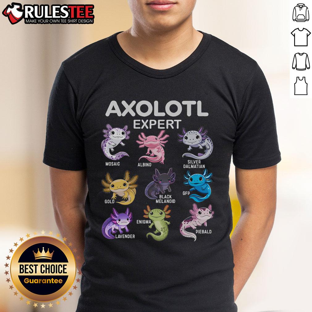 Adorable Cute Axolotl Expert T-Shirt featuring a vibrant axolotl graphic, perfect for axolotl lovers and enthusiasts.