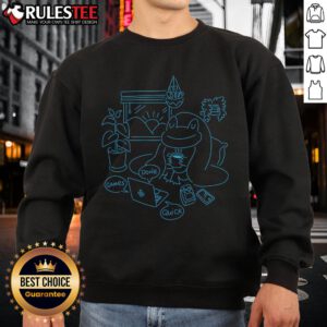 Cute GDQ home frog sweatshirt featuring a playful frog design, perfect for cozy casual wear.