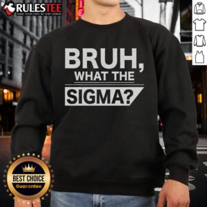 Funny Bruh What The Sigma Meme Sweatshirt featuring a humorous graphic design perfect for meme lovers and casual wear.
