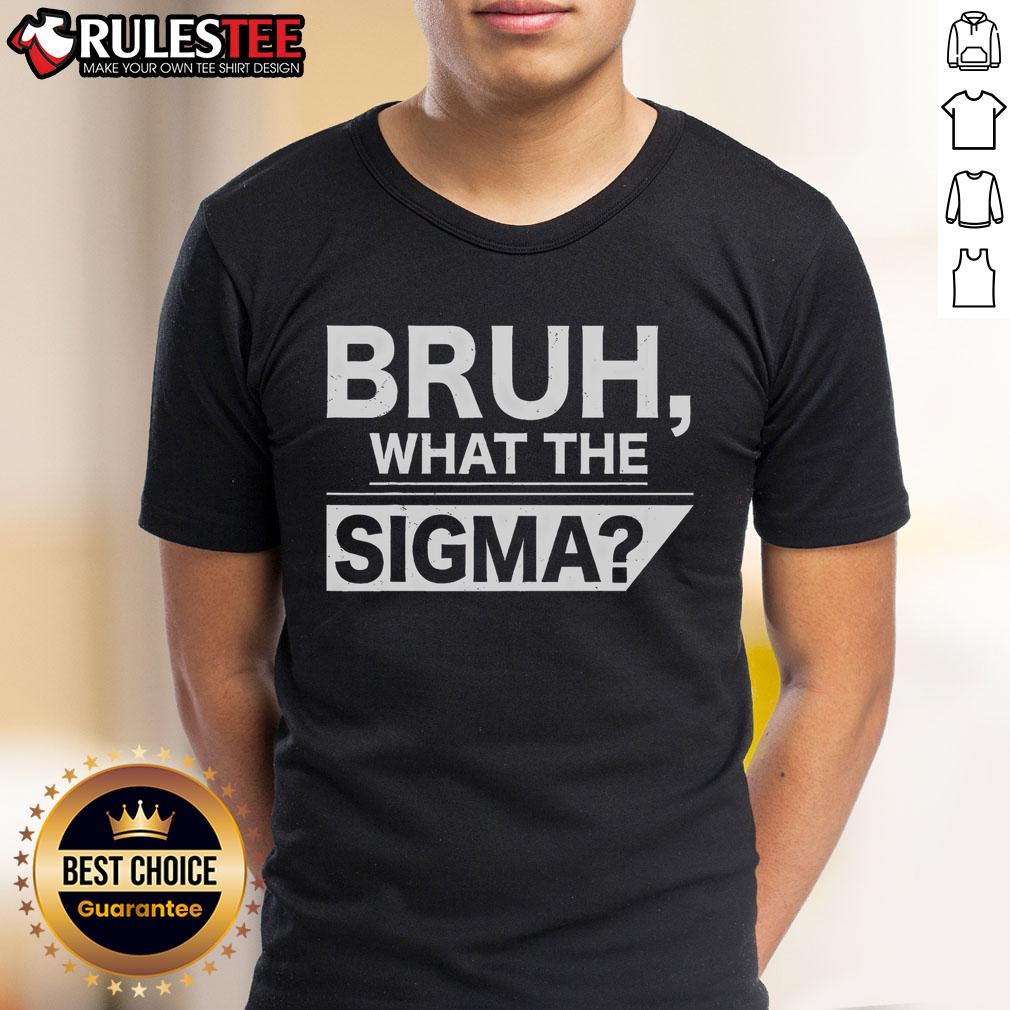 Funny Bruh What The Sigma Meme T-Shirt featuring a humorous graphic design and bold text for meme enthusiasts.