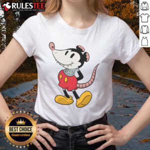 Funny Mickey Trash graphic on a Mickey Mouse ladies tee, perfect for Disney fans with a sense of humor.