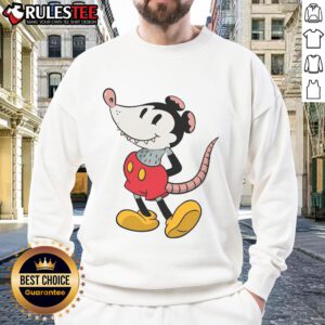 Funny Mickey Mouse sweatshirt featuring a playful trash-themed design, perfect for casual wear and Disney fans.