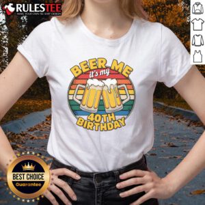Funny party beer-themed tee for ladies celebrating 40th birthday with playful design and festive colors.