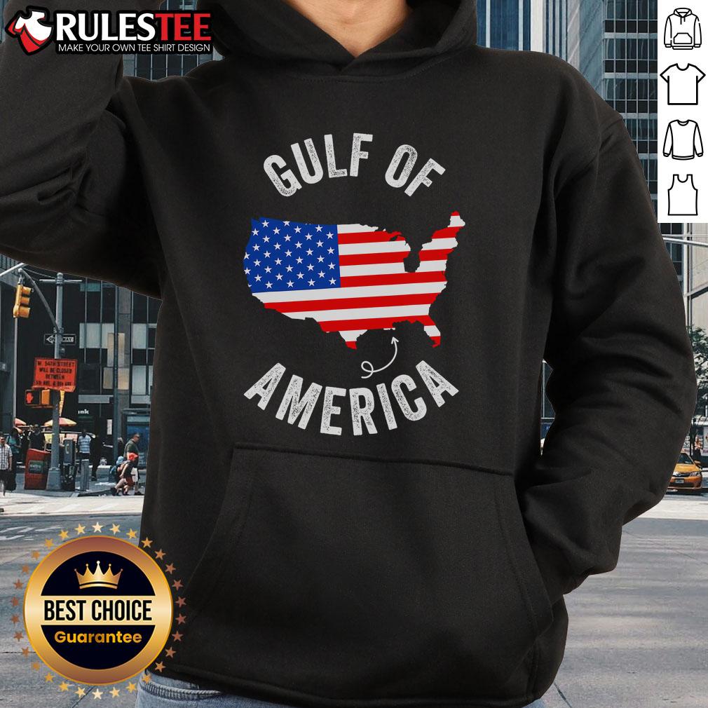 Funny Gulf of Mexico USA flag map hoodie showcasing vibrant colors and unique design for beach lovers and travelers.