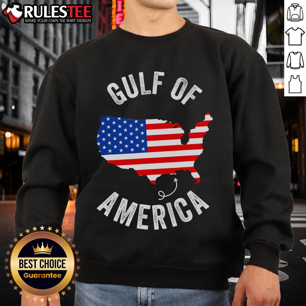 Funny Gulf of Mexico USA flag map sweatshirt showcasing a vibrant design celebrating the Gulf of USA.