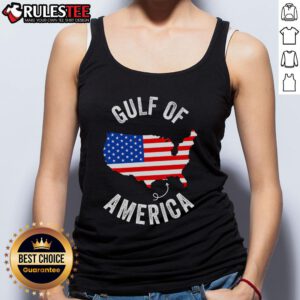 Funny Gulf of Mexico USA flag map tank top design showcasing the Gulf of USA with vibrant colors and playful graphics.