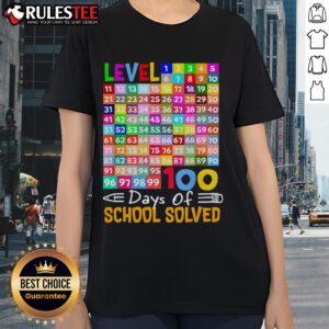 Top-level math teacher celebrating 100 days of school with students in stylish ladies' tee, smiles and learning atmosphere.