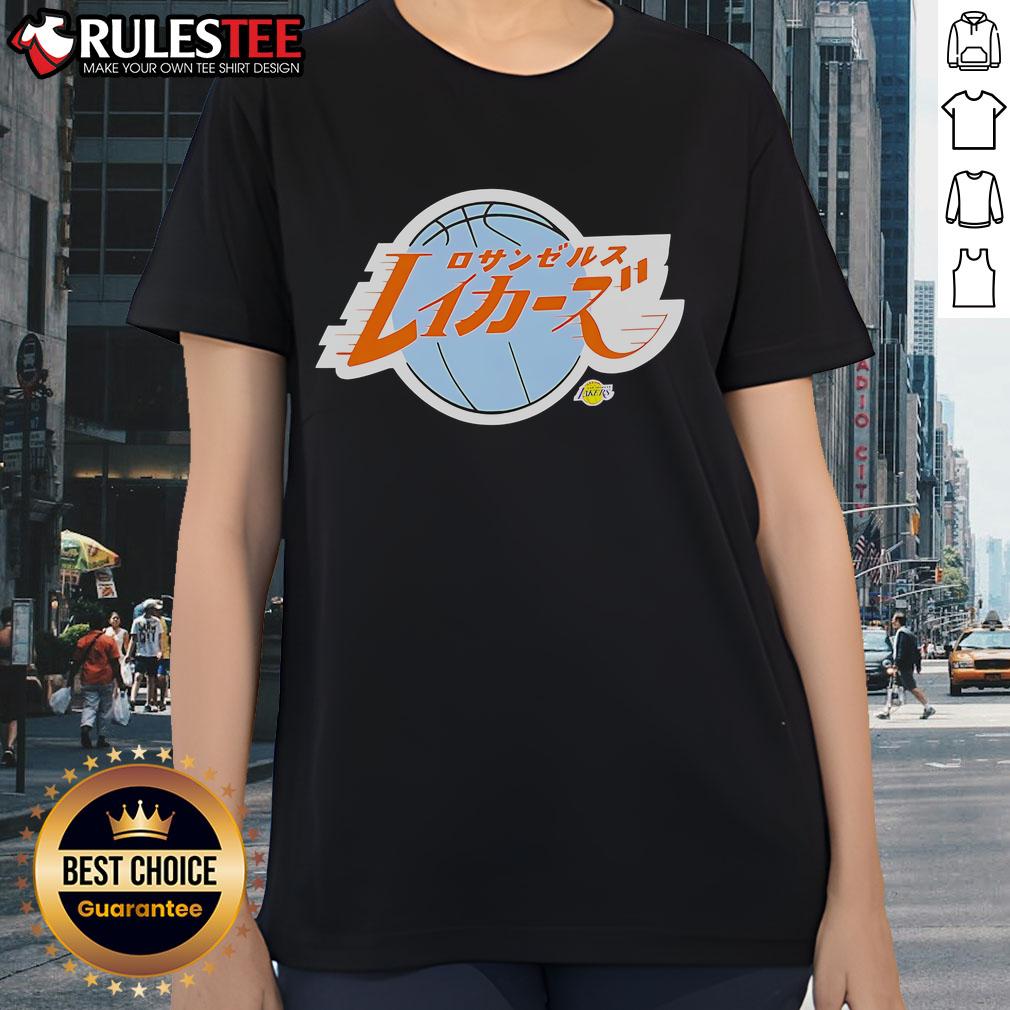 2025 NBA All-Star Game Los Angeles Lakers logo on a stylish Japanese ladies tee shirt design.
