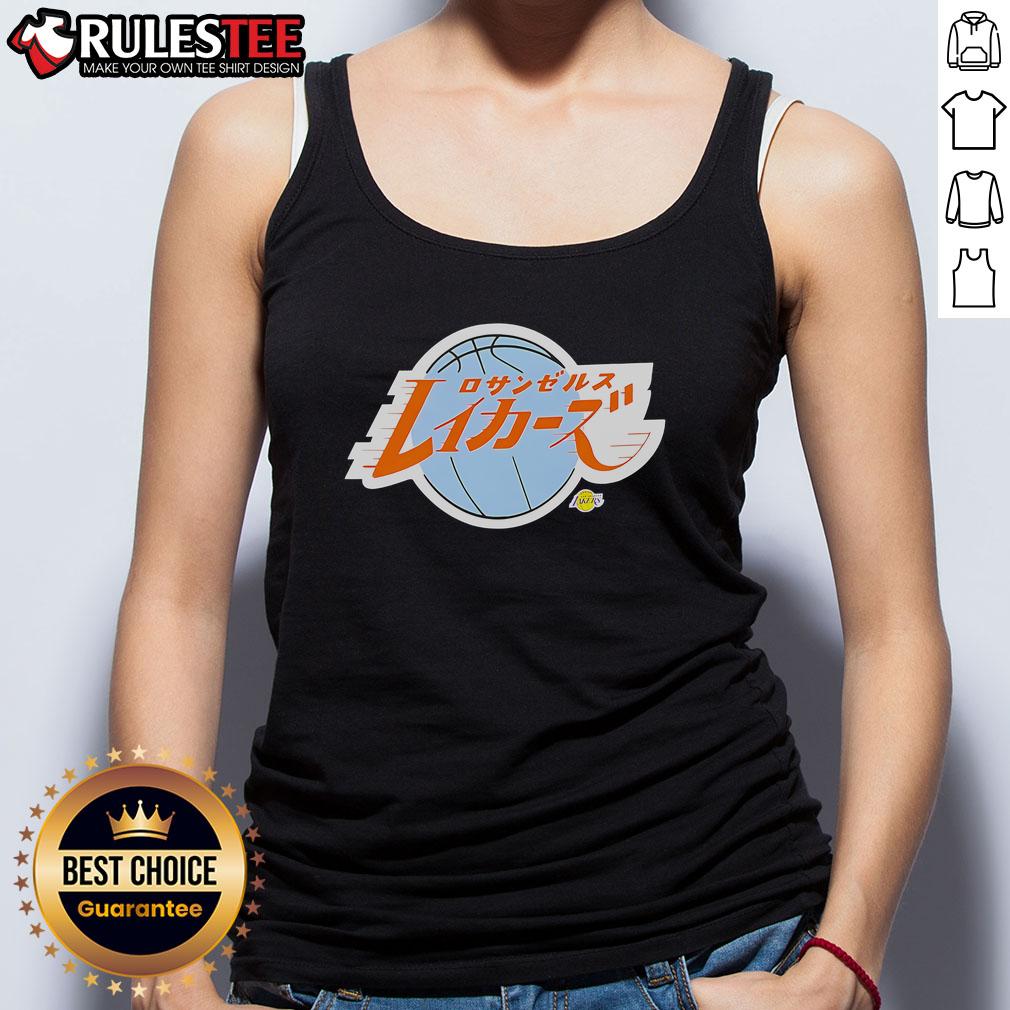 2025 NBA All-Star Game Los Angeles Lakers logo on a stylish Japanese tank top, perfect for basketball fans.