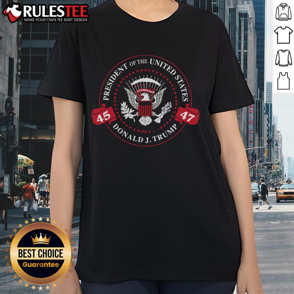 Awesome Donald J. Trump Ladies Tee featuring the 45th President of the United States in bold design.