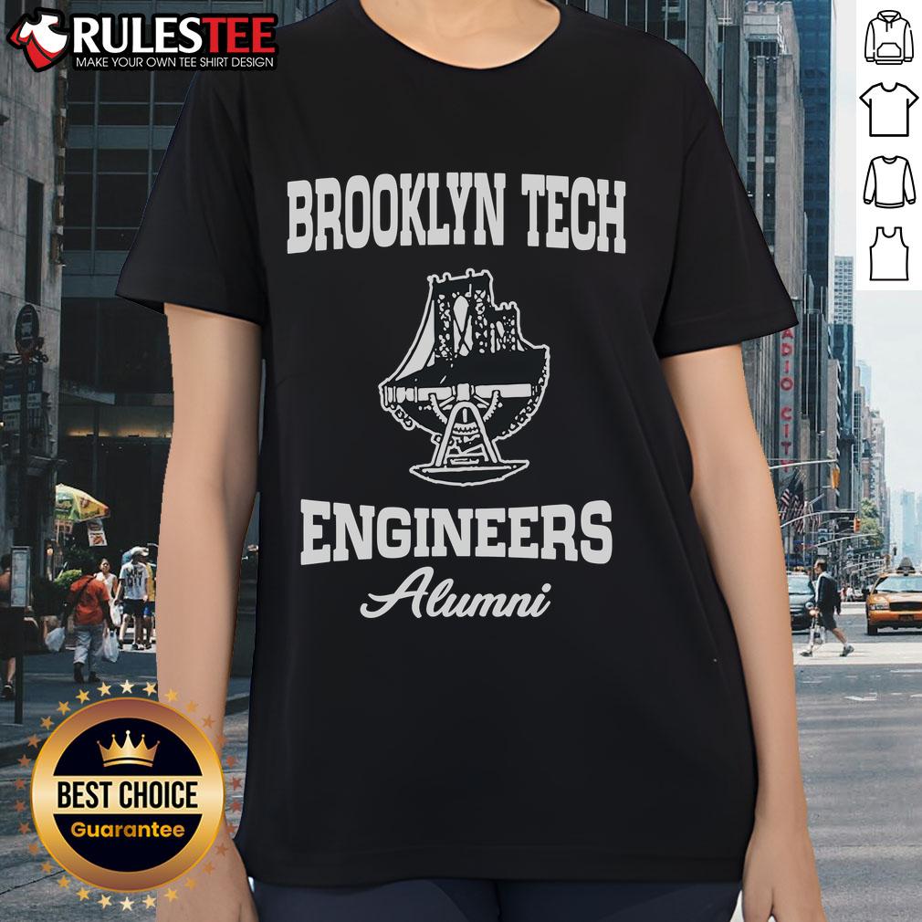 Awesome Brooklyn Tech Engineers Alumni Ladies Tee showcasing a stylish design for proud graduates and tech enthusiasts.