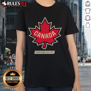 Awesome Canada Levelwear 2025 4 Nations Face Off Zane Ladies Tee in vibrant colors, perfect for sports enthusiasts.