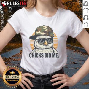 Awesome Chicks Dig Me Easter Ladies Tee featuring a fun design perfect for celebrating Easter with style.